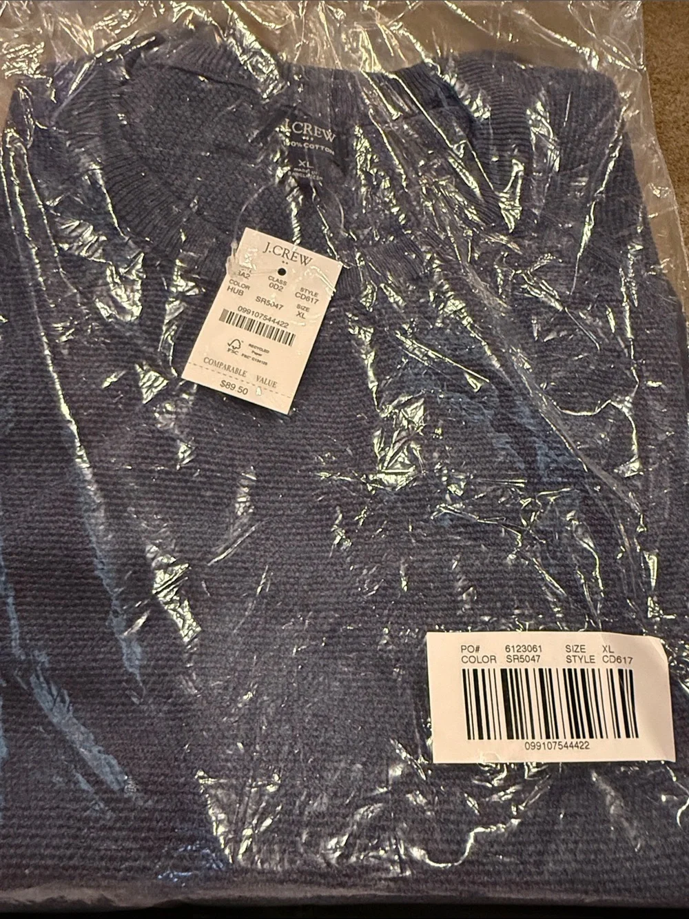 J. Crew Men's Dark Navy Crewneck Sweater